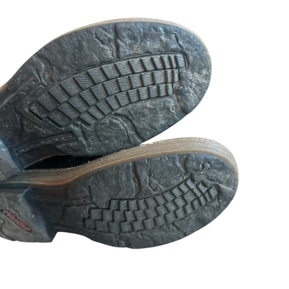 Rieker Felicitas Black Leather Lace-Up Boots Colorful Trim Booties Size 37 6 6.5 - Picture 11 of 12